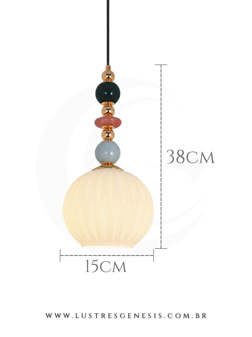 Pendente Escandinava Dourado com Cer&acirc;mica Para Quarto, Bancada Gourmet e Cabeceira de Cama